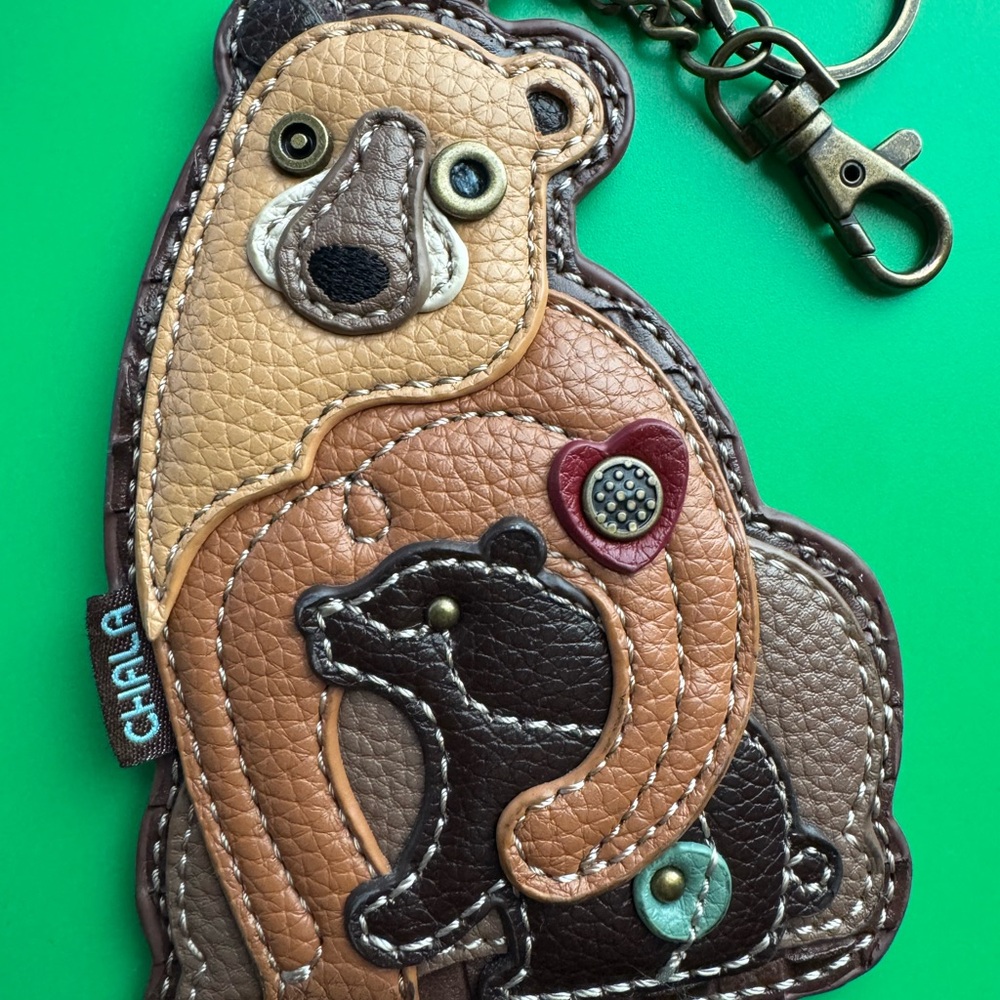 Chala Bear Keychain with Brown and Tan Accents